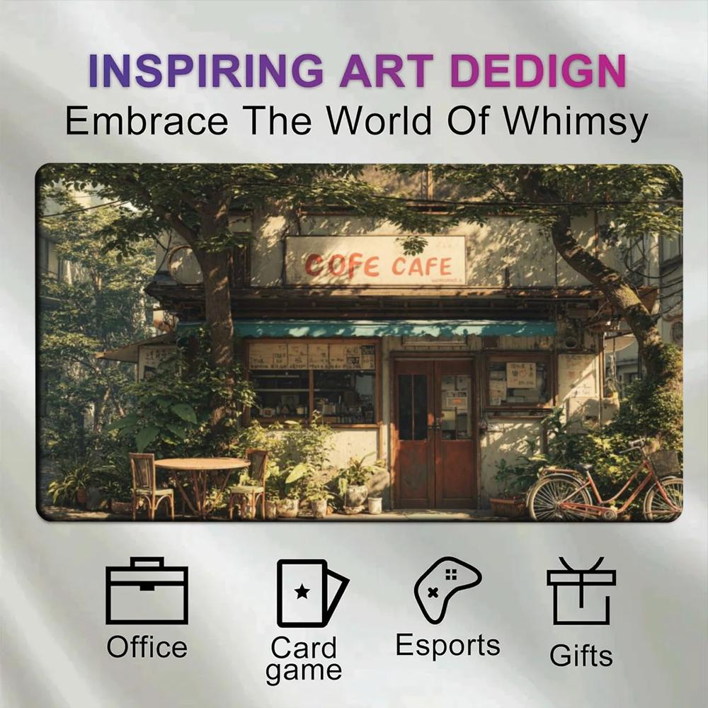 Esports Gaming Cafe - Vintage Cozy Cafe Large Desk Mat