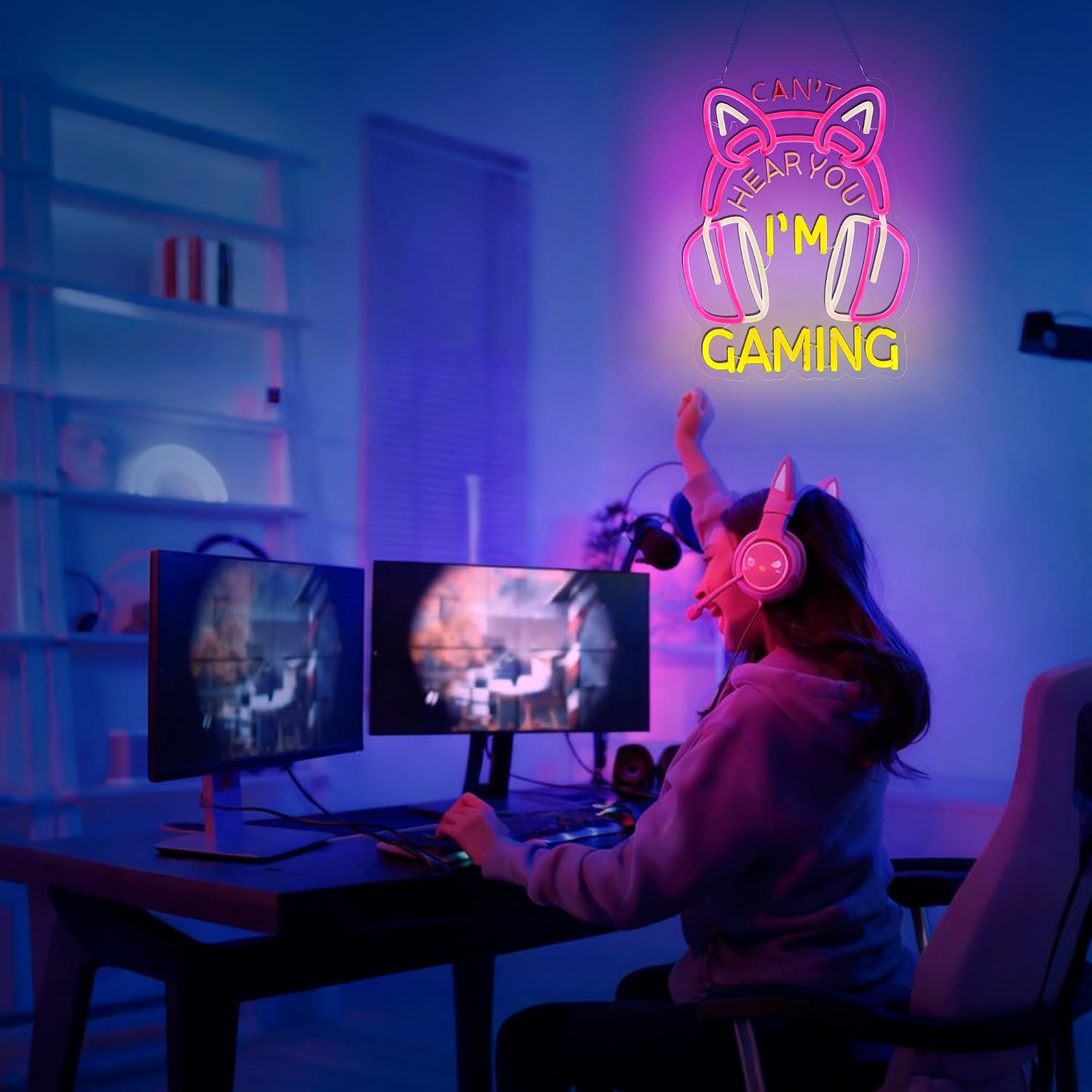 Can't Hear You I'm Gaming Neon - Esports Gaming Cafe recension och pris