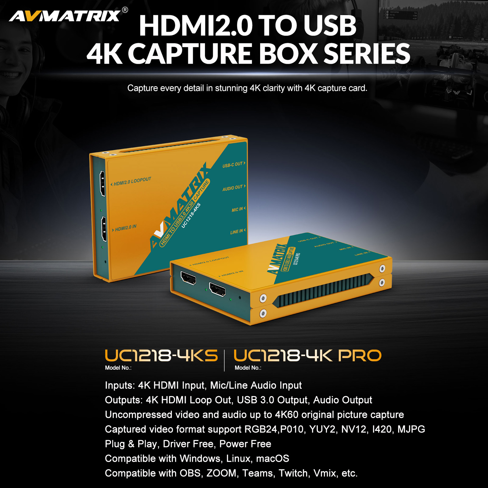 AVMATRIX 4K USB3.0 Video Captu - Video Gaming & Esports Usd Acc recension och pris