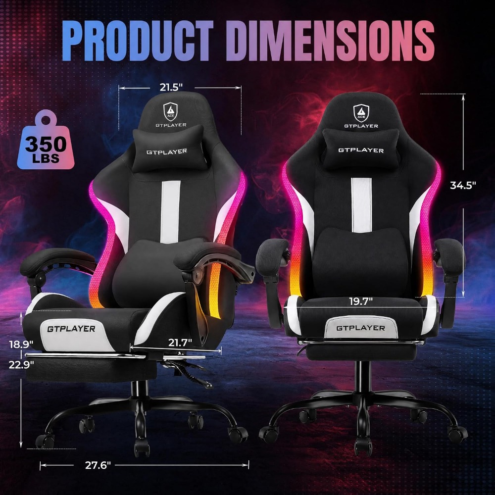 RGB Gaming Chair with Footrest - Video Gaming & Esports Usd Acc recension och pris