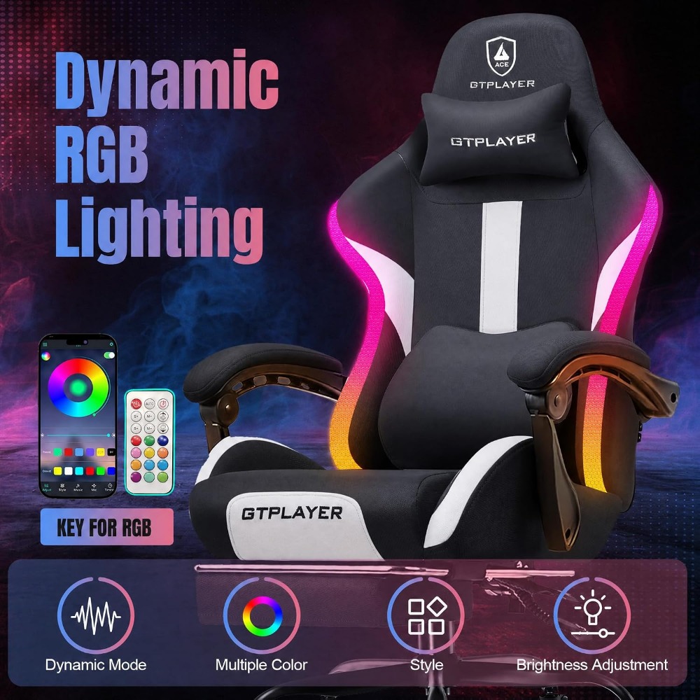 RGB Gaming Chair with Footrest - Video Gaming & Esports Usd Acc recension och pris
